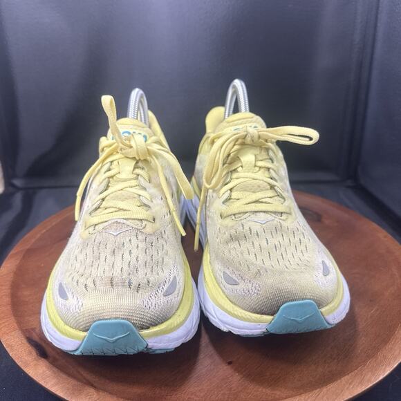 Hoka One One Clifton 8 Womens Size 7 B Yellow Athletic Running Shoes Sneakers - Picture 5 of 9